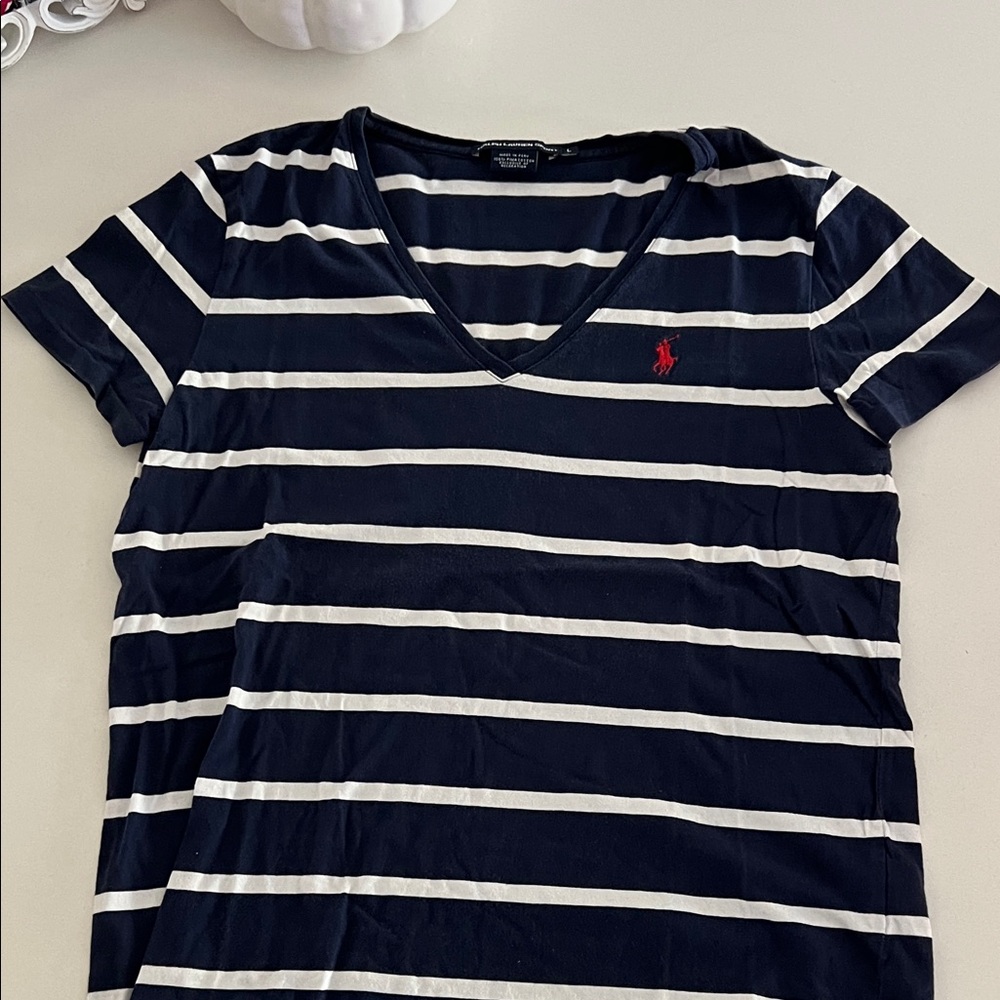 Navy & white Ralph Lauren sport tee shirt